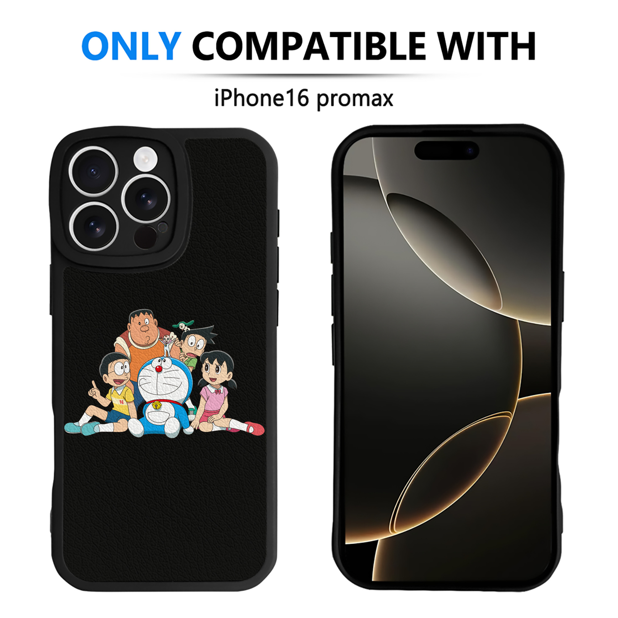 （画像用） ドラえもん Doraemon 【iPhone 16シリーズ対応】シリコンスマホケース（レザー調） 材質：シリコン